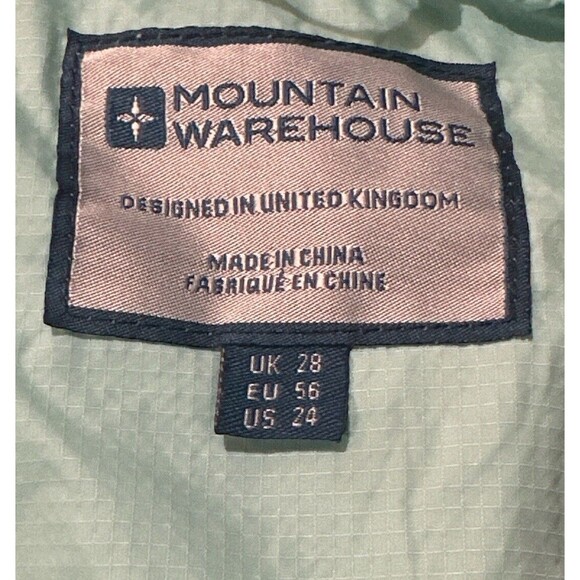 MOUNTAIN WAREHOUSE Women’s Hooded Windbreaker Jacket‎ Mint Green Size 24 EUC - Picture 4 of 5